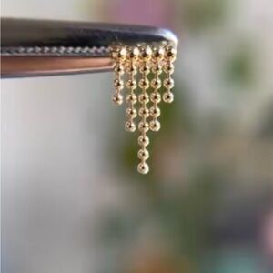 The Cascade Beaded End from Quetzalli, 14k YG Threadless Pin End